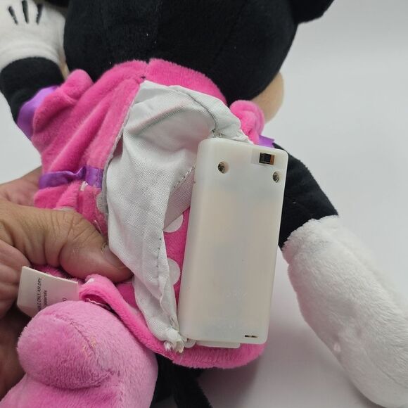 Disney Minnie Mouse Plush Pink Polka Dot Dress Interactive Press Hand 10” - Picture 7 of 17